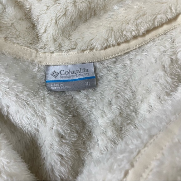 Columbia Fireside 1/4 Zip Sherpa Fleece Pullover Off White Chalk Color - Picture 9 of 13